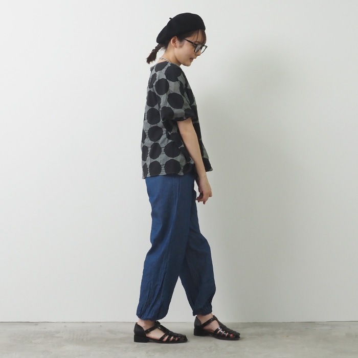 NARU(ナル) 80ローン塩縮ラフドット 2WAY バトーブラウス 655826