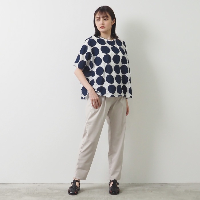 NARU(ナル) 80ローン塩縮ラフドット 2WAY バトーブラウス 655826