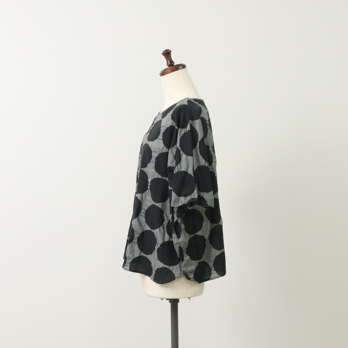 NARU(ナル) 80ローン塩縮ラフドット 2WAY バトーブラウス 655826