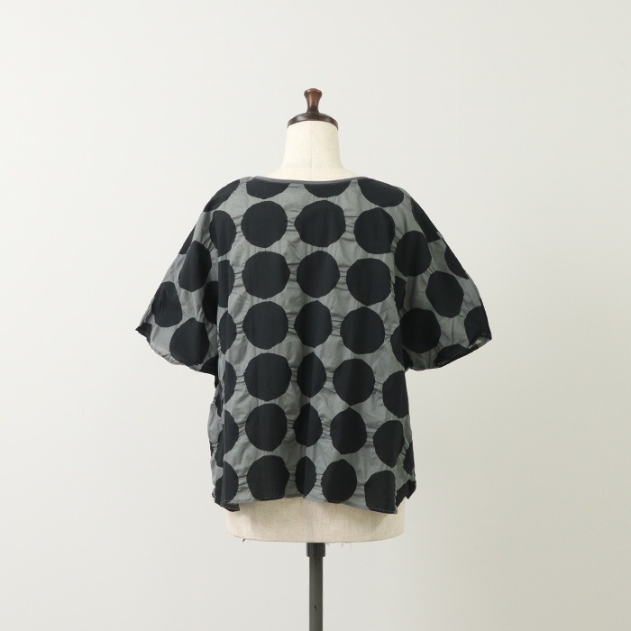 NARU(ナル) 80ローン塩縮ラフドット 2WAY バトーブラウス 655826