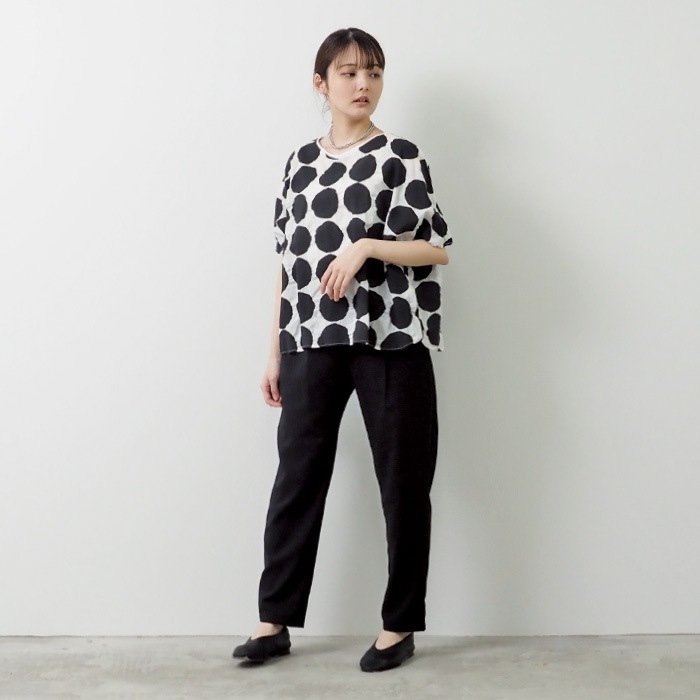 NARU(ナル) 80ローン塩縮ラフドット 2WAY バトーブラウス 655826