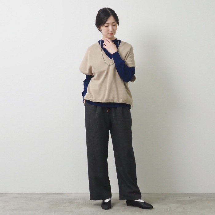 NARU(ナル) スノーコットン ミラノリブVネックベスト 656702