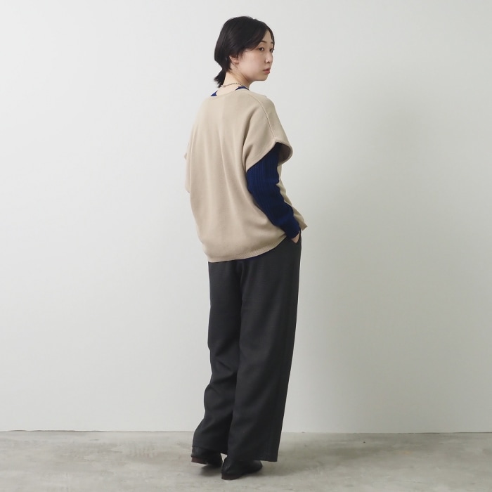 NARU(ナル) スノーコットン ミラノリブVネックベスト 656702