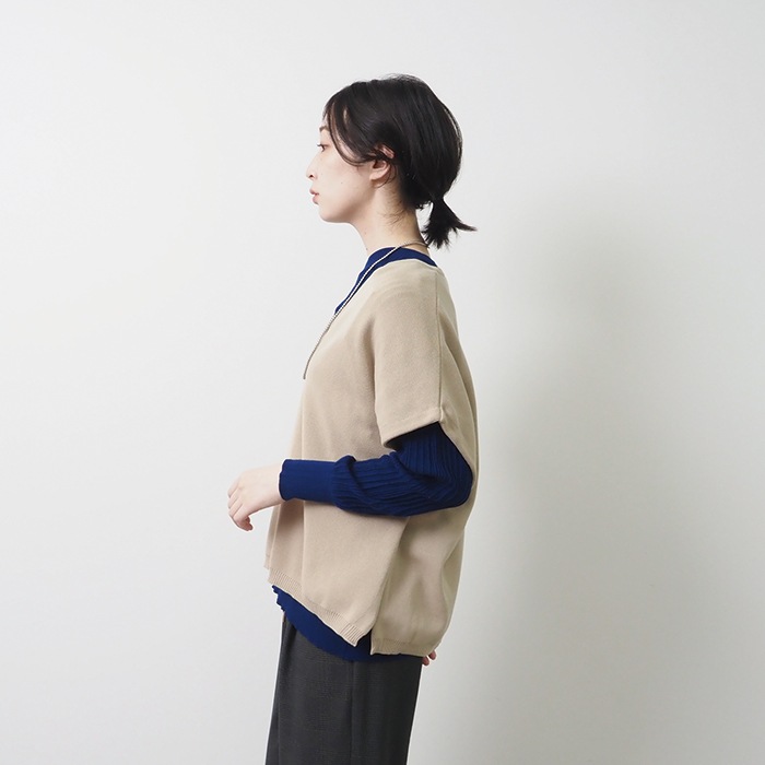 NARU(ナル) スノーコットン ミラノリブVネックベスト 656702