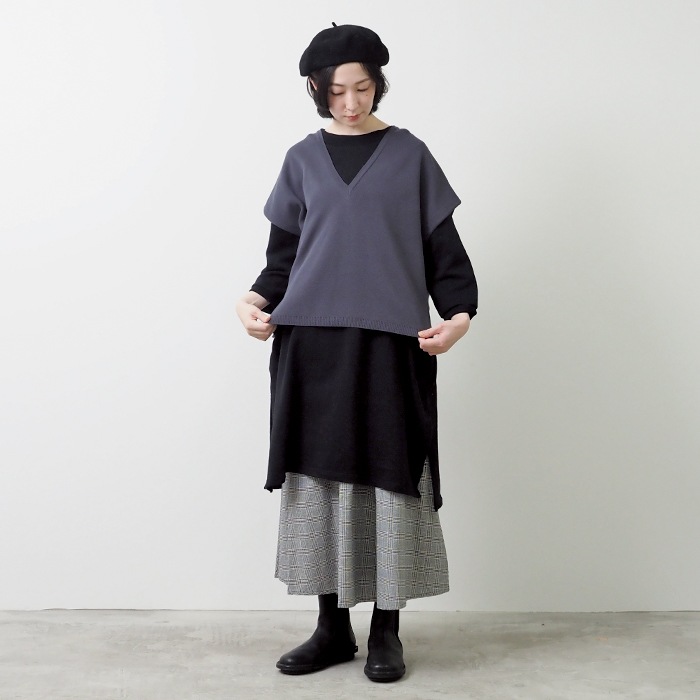 NARU(ナル) スノーコットン ミラノリブVネックベスト 656702