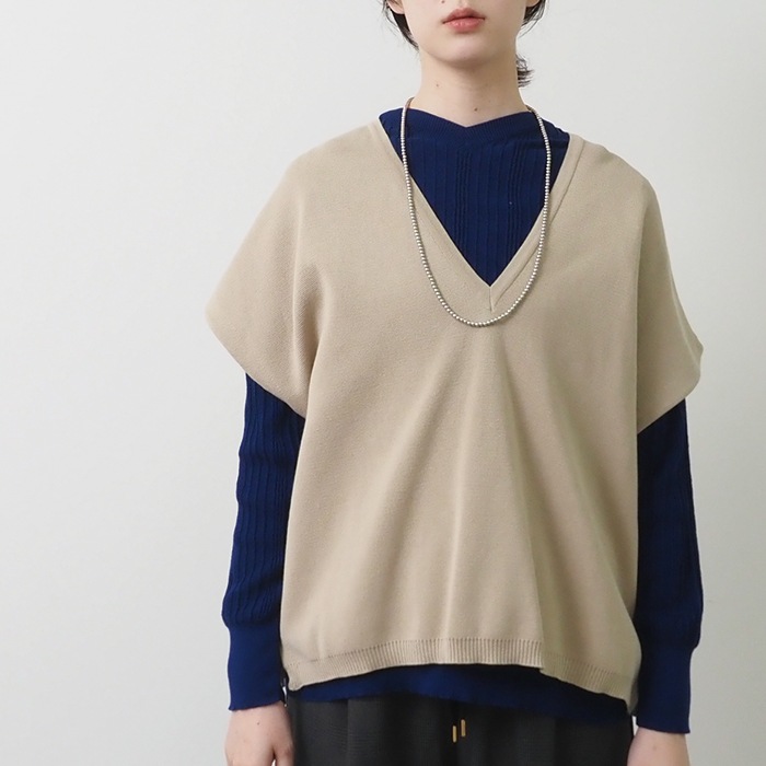 NARU(ナル) スノーコットン ミラノリブVネックベスト 656702