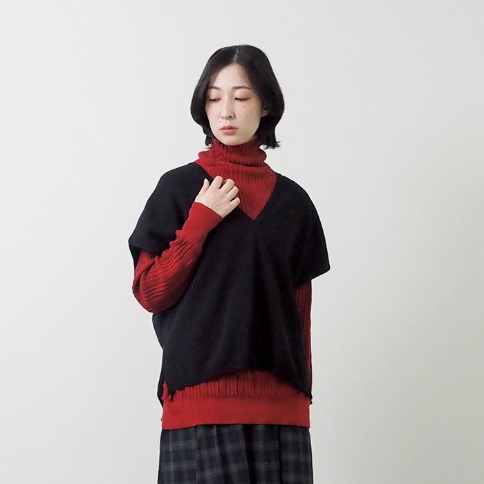 NARU(ナル) スノーコットン ミラノリブVネックベスト 656702