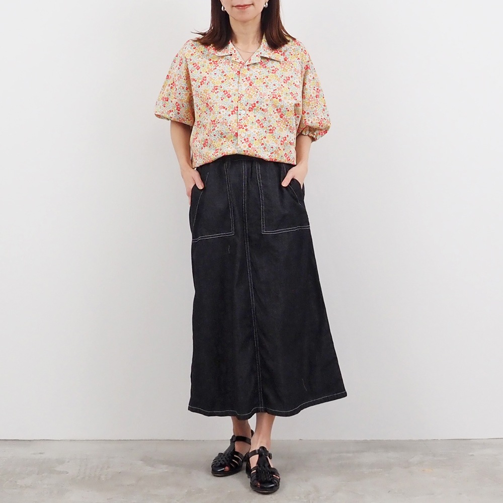 NARU(ナル) 8ozムラデニム ベイカースカート 663811