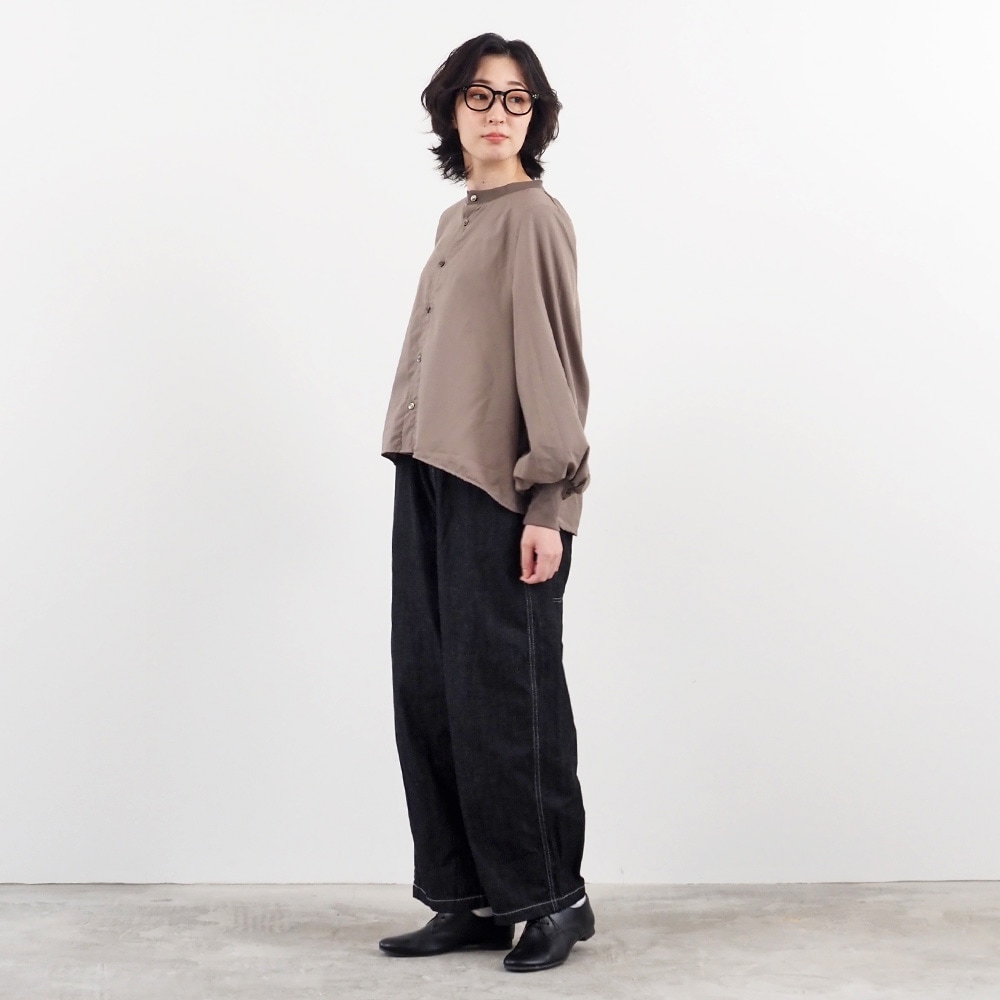 NARU(ナル) トロンとツイル フレアシャツ 665840