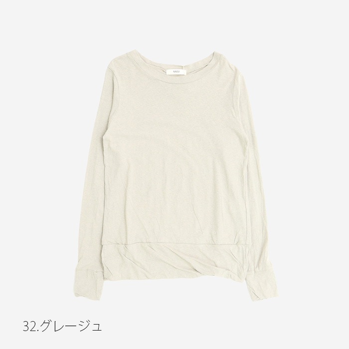 NARU(ナル) ムラ糸リサイクル天竺ひねり長袖プルオーバー 646000BD