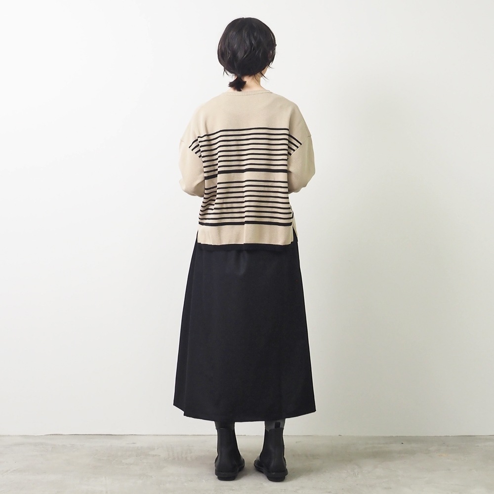 NARU(ナル) スノーコットン ミラノリブボーダーニット 656700