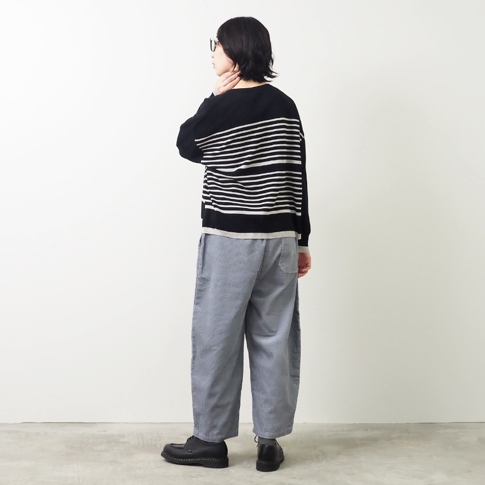 NARU(ナル) スノーコットン ミラノリブボーダーニット 656700