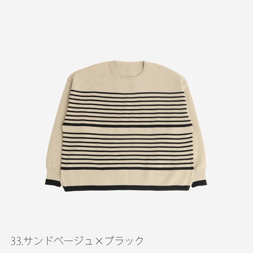 NARU(ナル) スノーコットン ミラノリブボーダーニット 656700