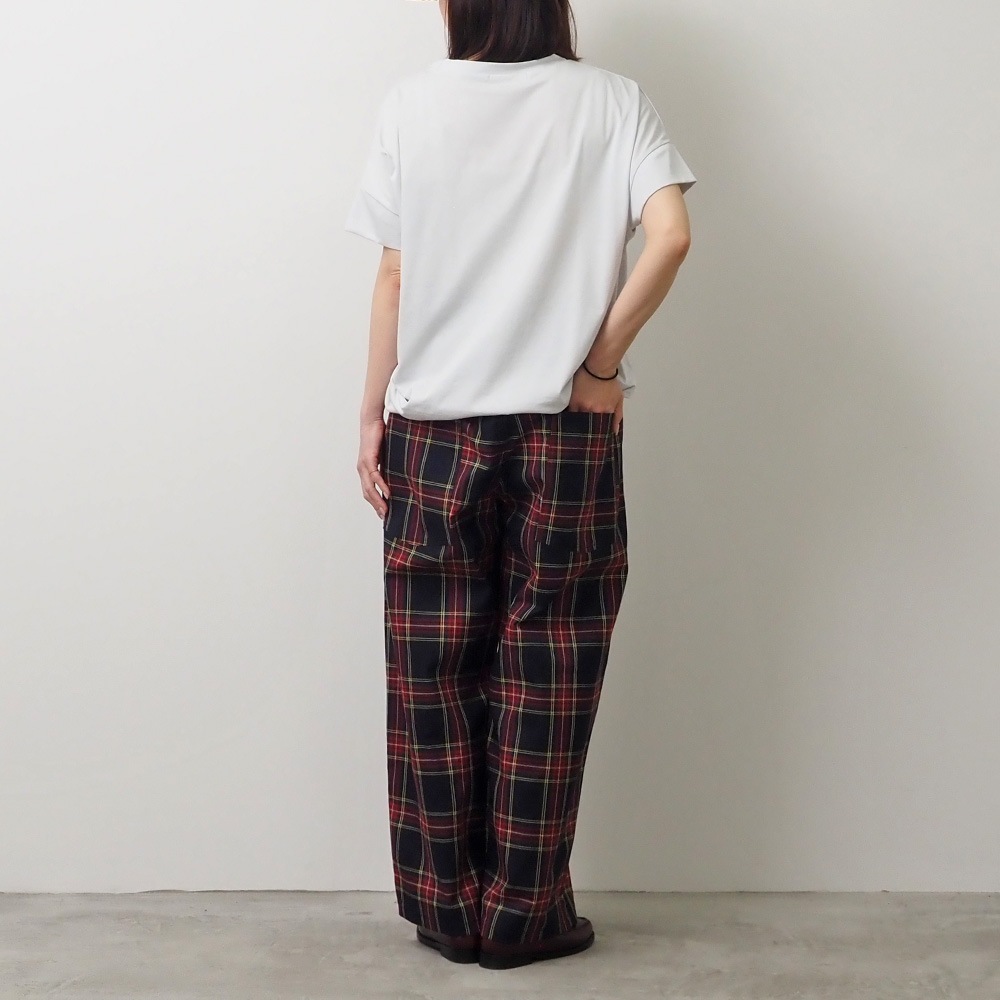 NARU(ナル) 高密度ギャバチェック ノッポパンツ 662915