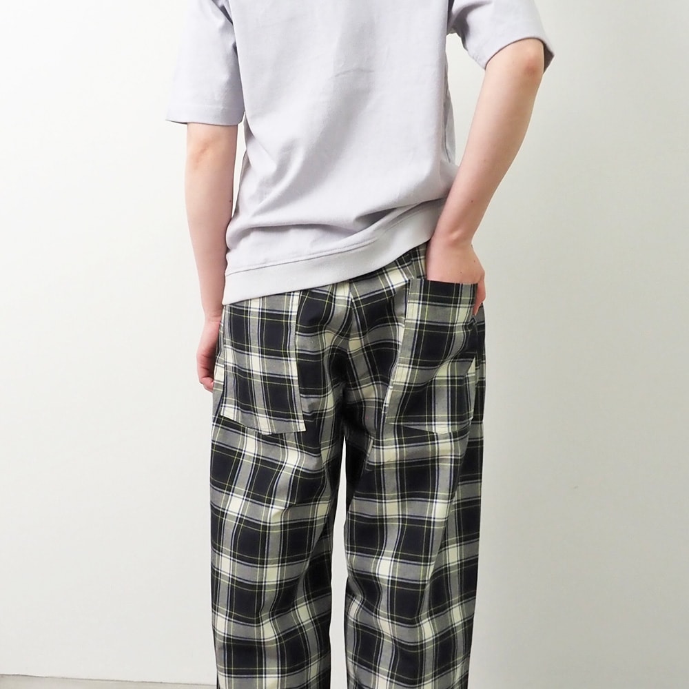 NARU(ナル) 高密度ギャバチェック ノッポパンツ 662915