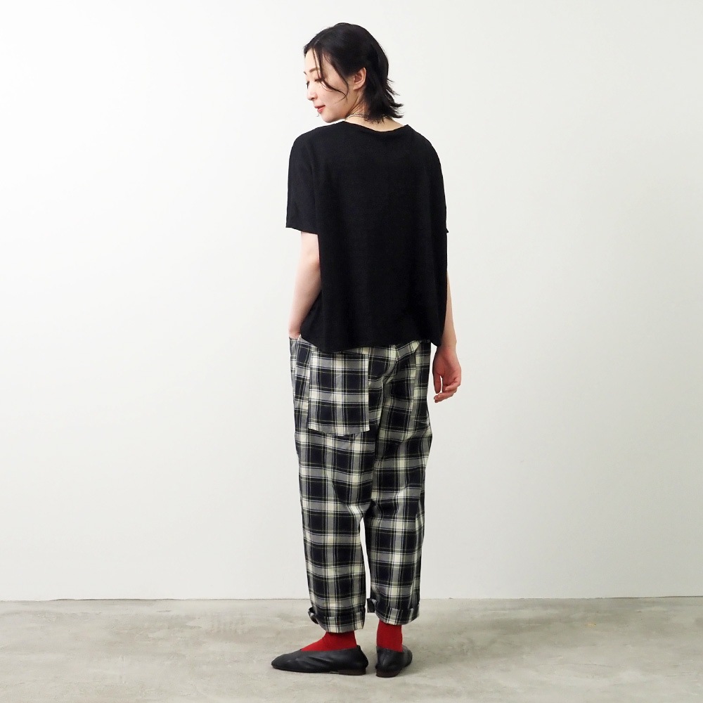 NARU(ナル) 高密度ギャバチェック ノッポパンツ 662915