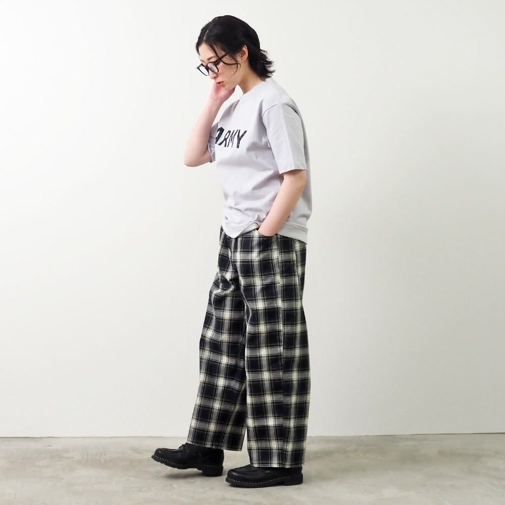 NARU(ナル) 高密度ギャバチェック ノッポパンツ 662915