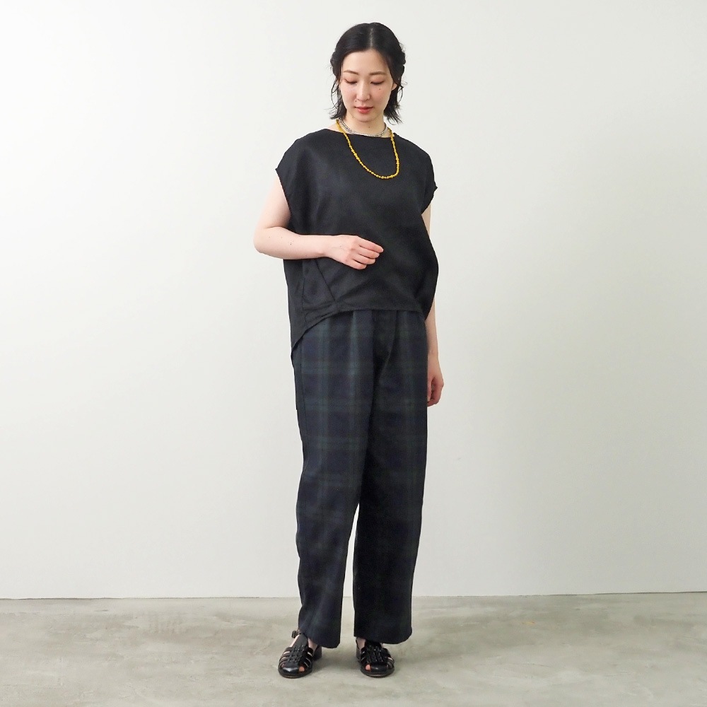 NARU(ナル) 高密度ギャバチェック ノッポパンツ 662915