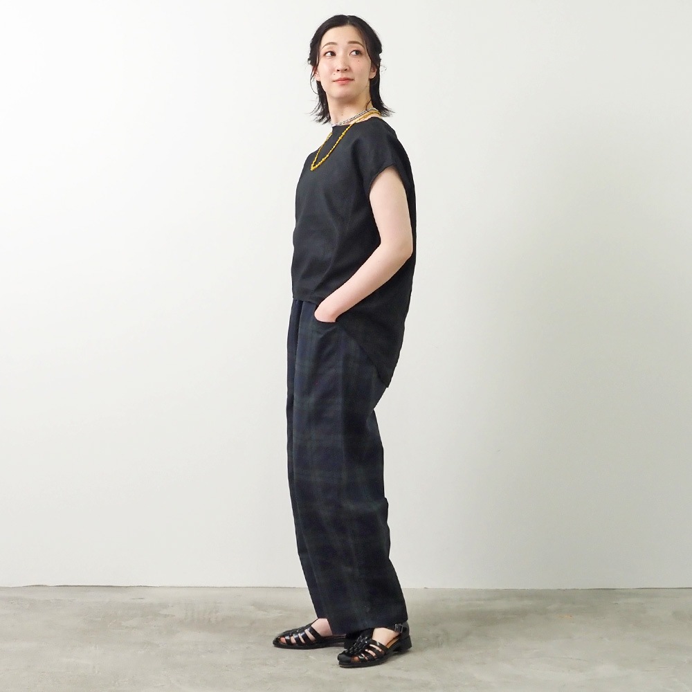 NARU(ナル) 高密度ギャバチェック ノッポパンツ 662915