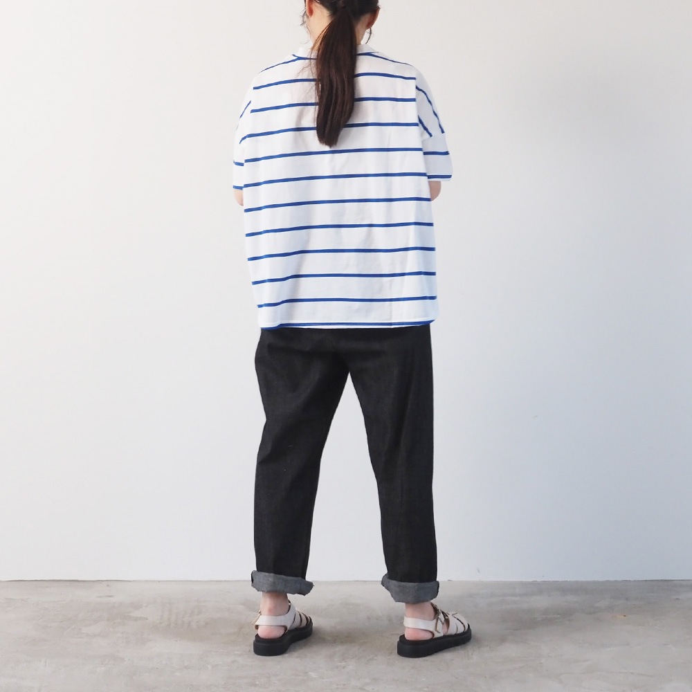 NARU(ナル) 60/2ハイゲージ天竺ボーダー ワイドT 667205