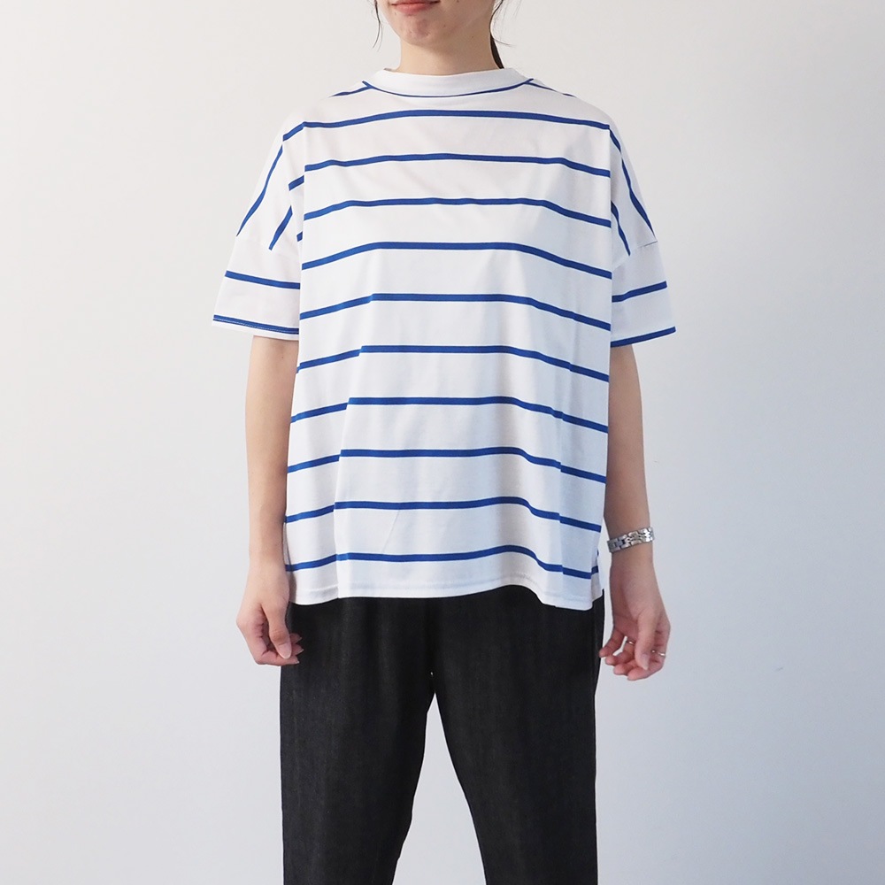 NARU(ナル) 60/2ハイゲージ天竺ボーダー ワイドT 667205