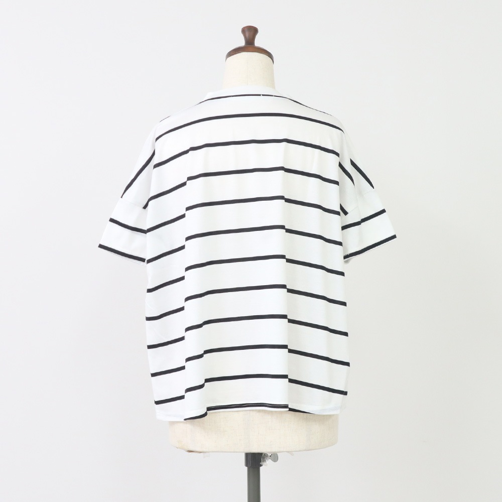 NARU(ナル) 60/2ハイゲージ天竺ボーダー ワイドT 667205