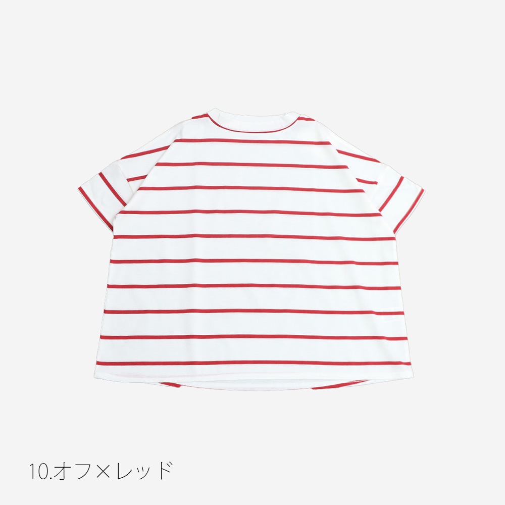 NARU(ナル) 60/2ハイゲージ天竺ボーダー ワイドT 667205