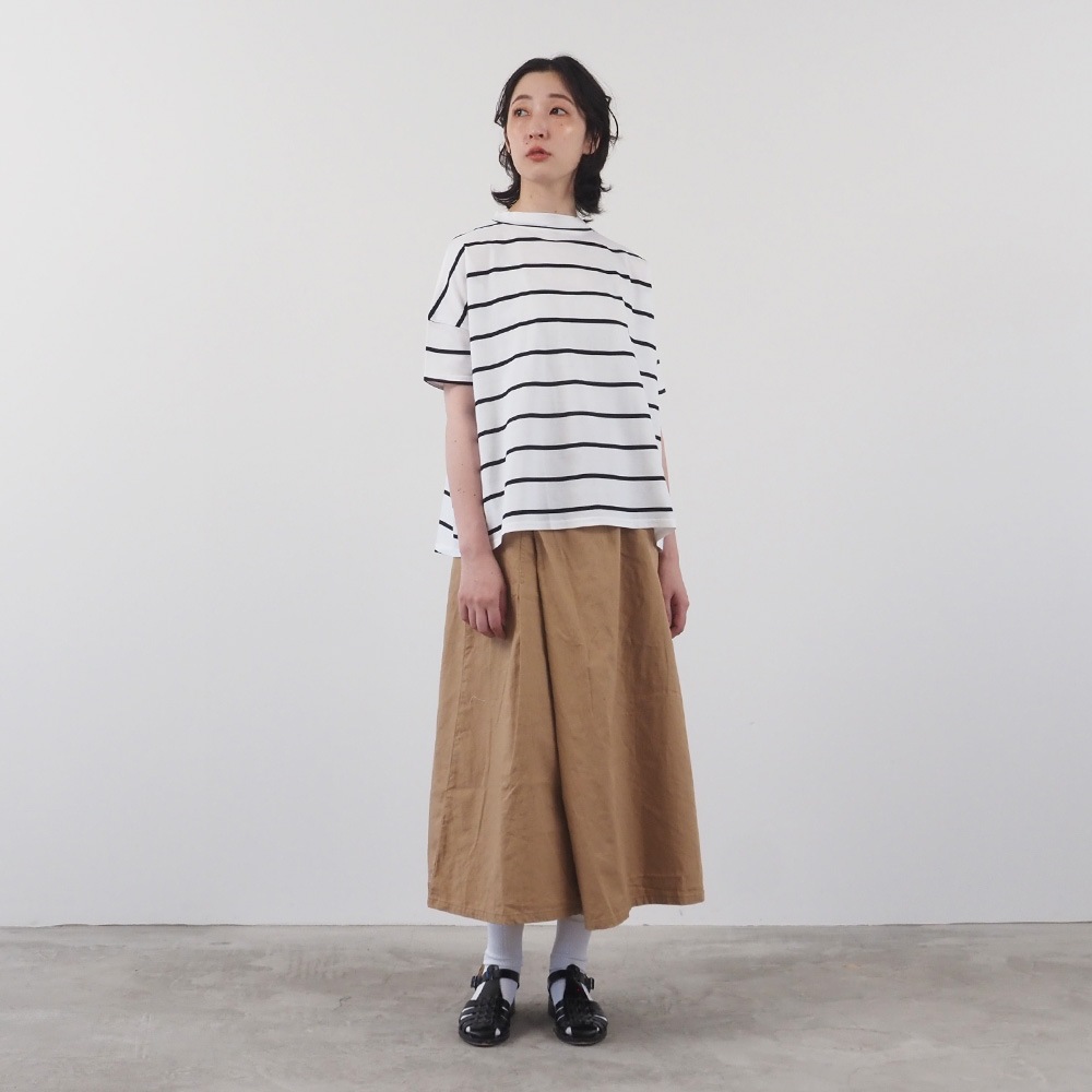 NARU(ナル) 60/2ハイゲージ天竺ボーダー ワイドT 667205