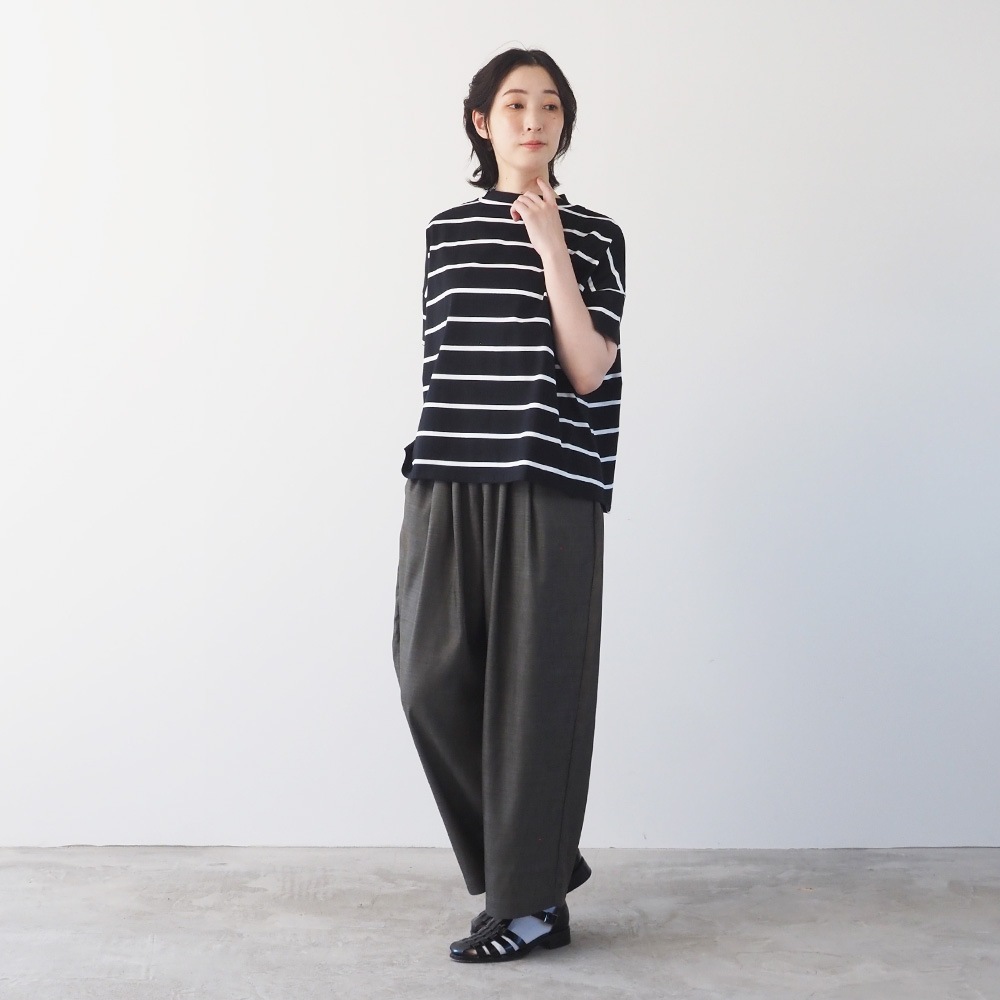 NARU(ナル) 60/2ハイゲージ天竺ボーダー ワイドT 667205