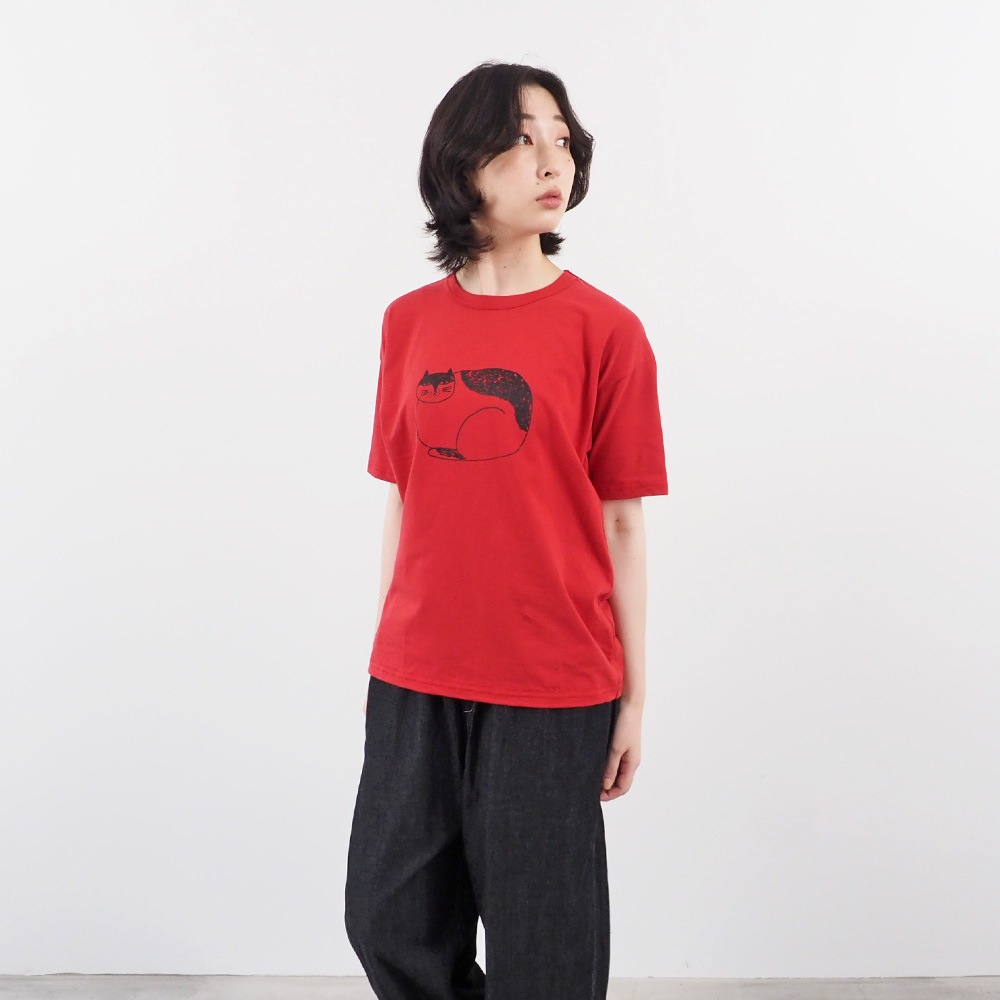 NARU(ナル) emoemo様コラボ ナチュラルソフト天竺 nekoTシャツ 667007