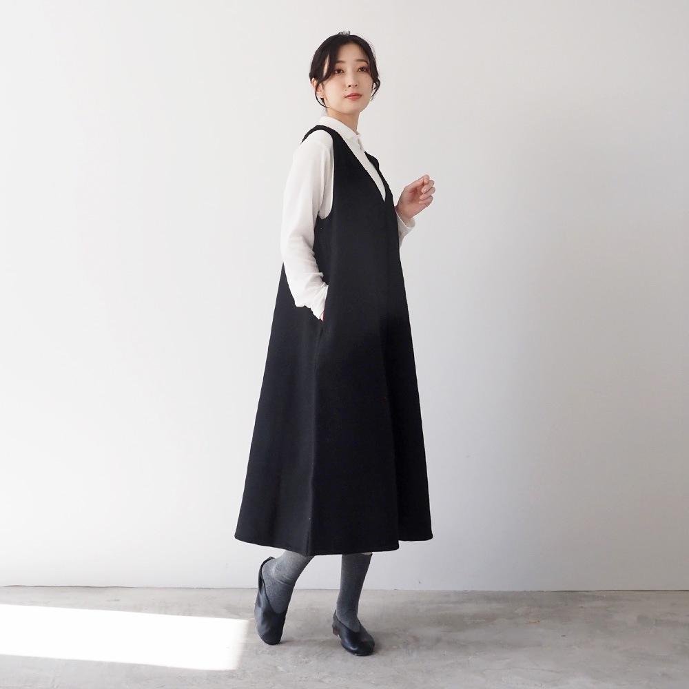 NARU(ナル) メルトンウール ジャンパースカート 665896