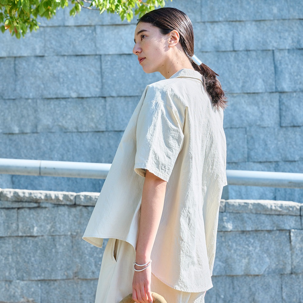 NARU(ナル) シーチングハンドワッシャー フレアシャツ 671826