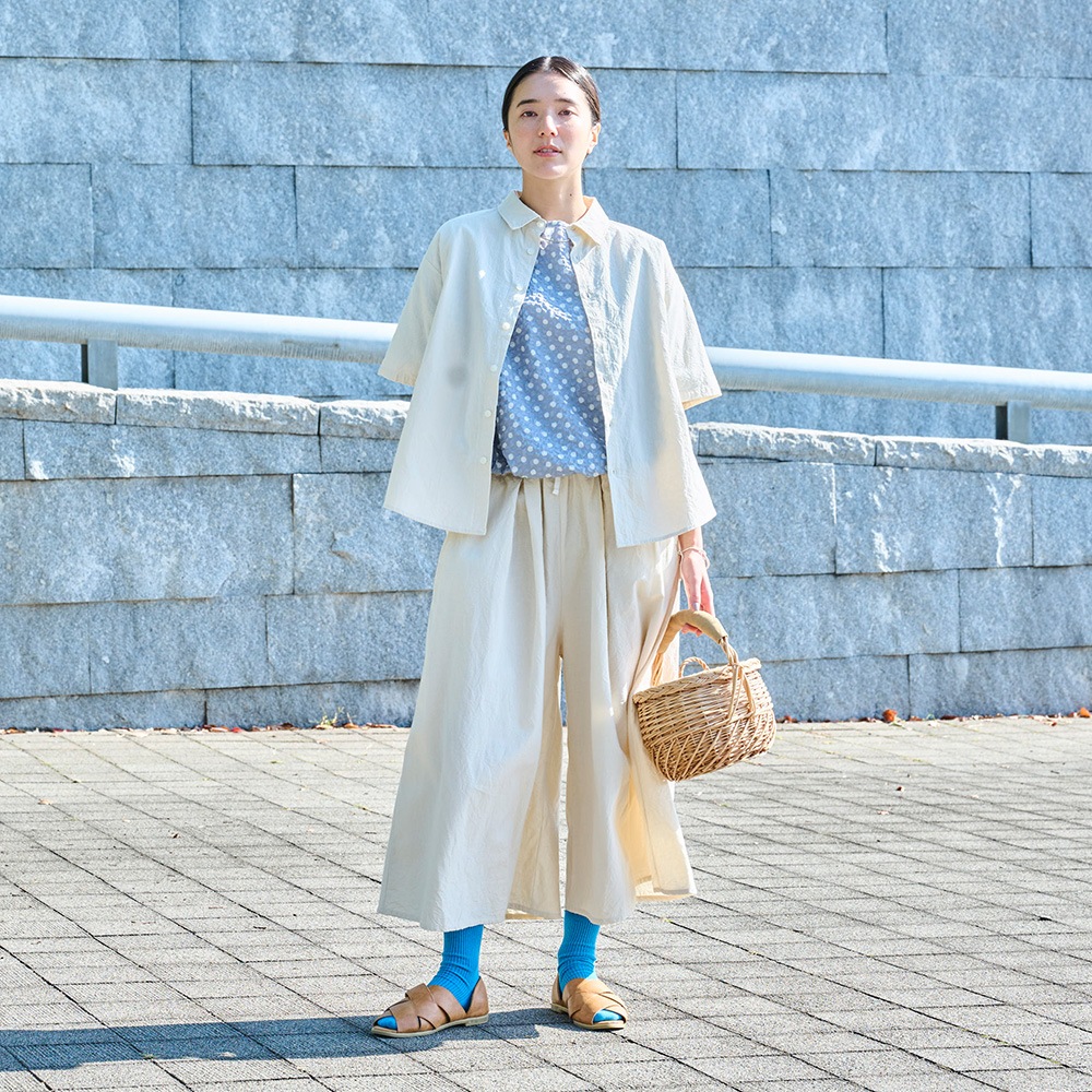 NARU(ナル) シーチングハンドワッシャー フレアシャツ 671826