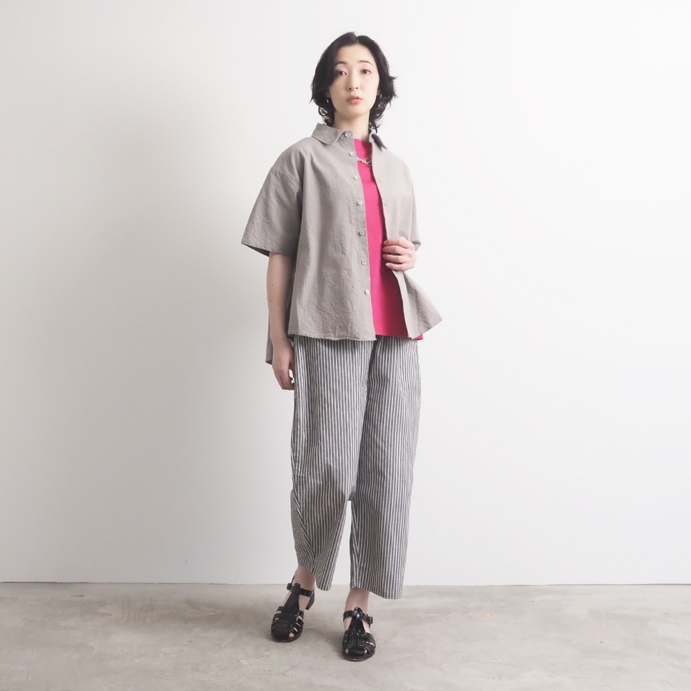 NARU(ナル) シーチングハンドワッシャー フレアシャツ 671826