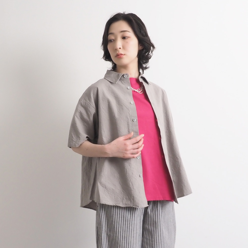 NARU(ナル) シーチングハンドワッシャー フレアシャツ 671826