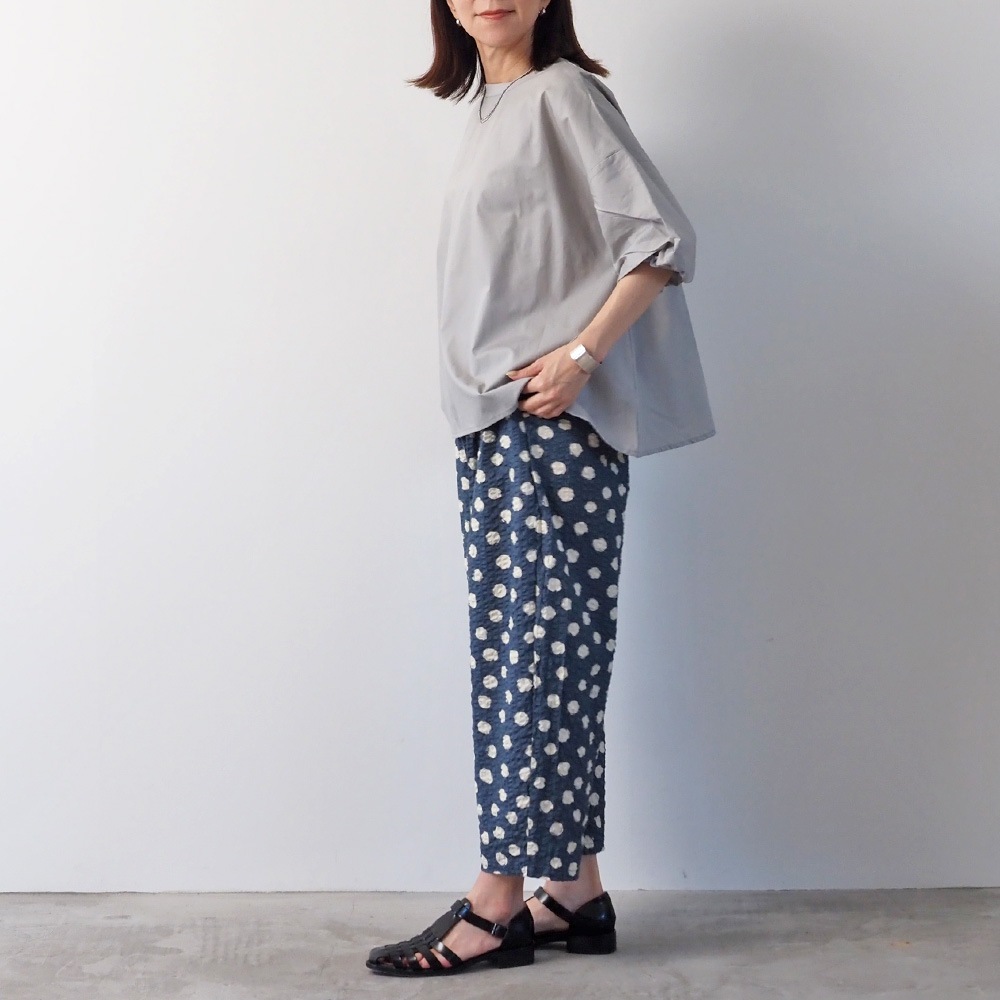 NARU(ナル) リップルクロスランダムドット エッグパンツ 667812