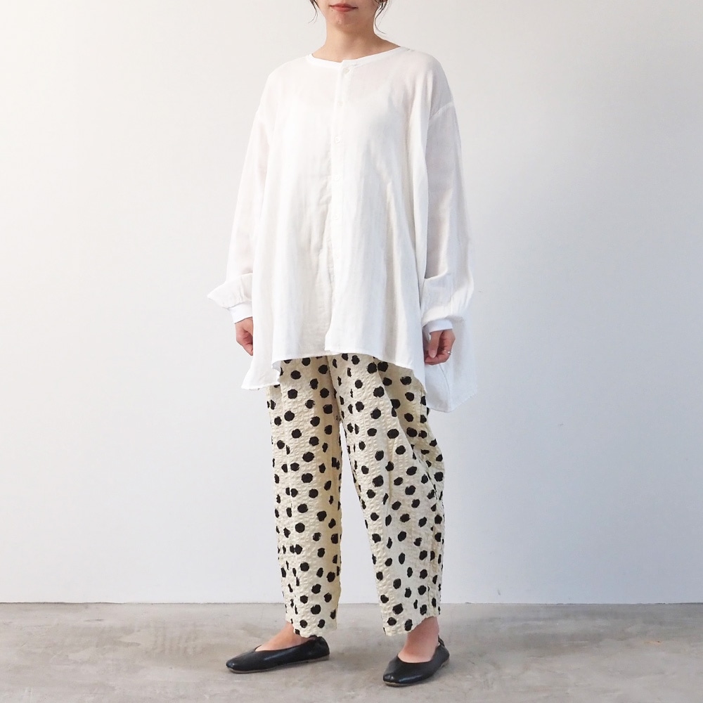 NARU(ナル) リップルクロスランダムドット エッグパンツ 667812