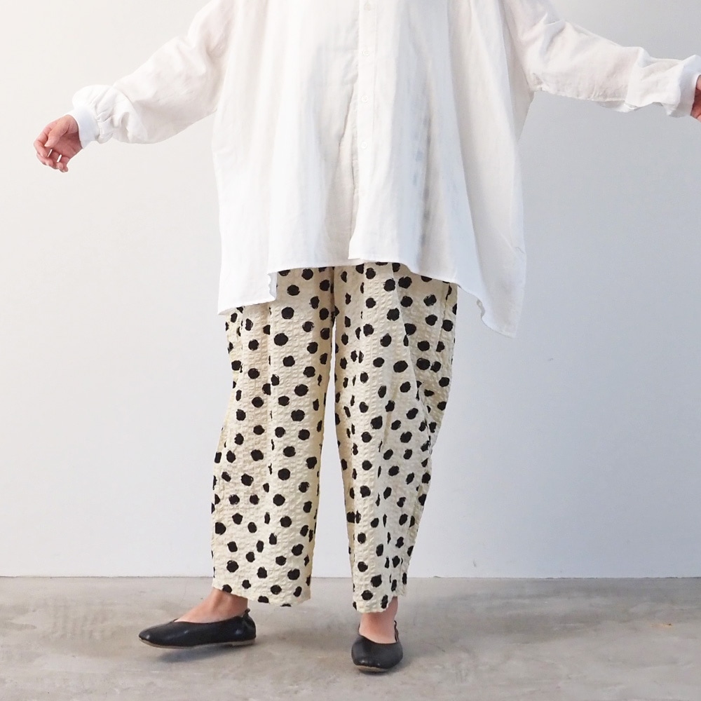 NARU(ナル) リップルクロスランダムドット エッグパンツ 667812