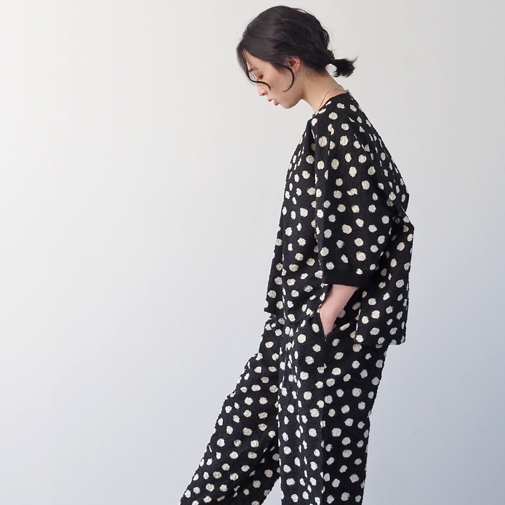 NARU(ナル) リップルクロスランダムドット エッグパンツ 667812