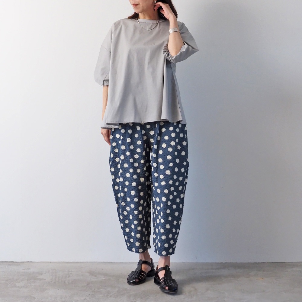 NARU(ナル) リップルクロスランダムドット エッグパンツ 667812