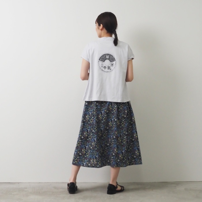 NARU(ナル) 40/2天竺 牛乳キャッププリントミナミシャツ 655005