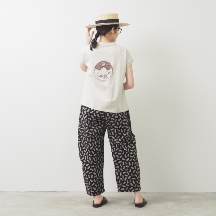 NARU(ナル) 40/2天竺 牛乳キャッププリントミナミシャツ 655005