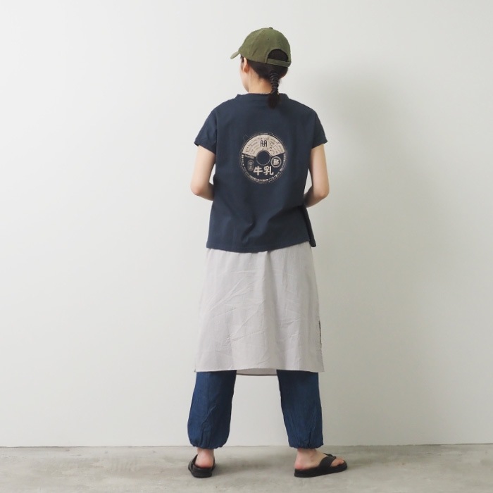 NARU(ナル) 40/2天竺 牛乳キャッププリントミナミシャツ 655005