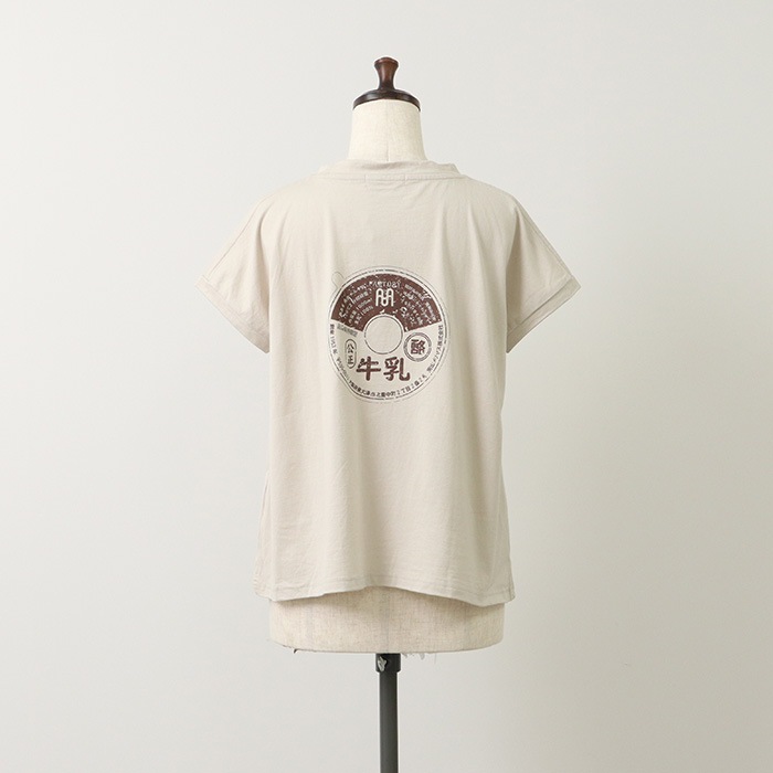 NARU(ナル) 40/2天竺 牛乳キャッププリントミナミシャツ 655005