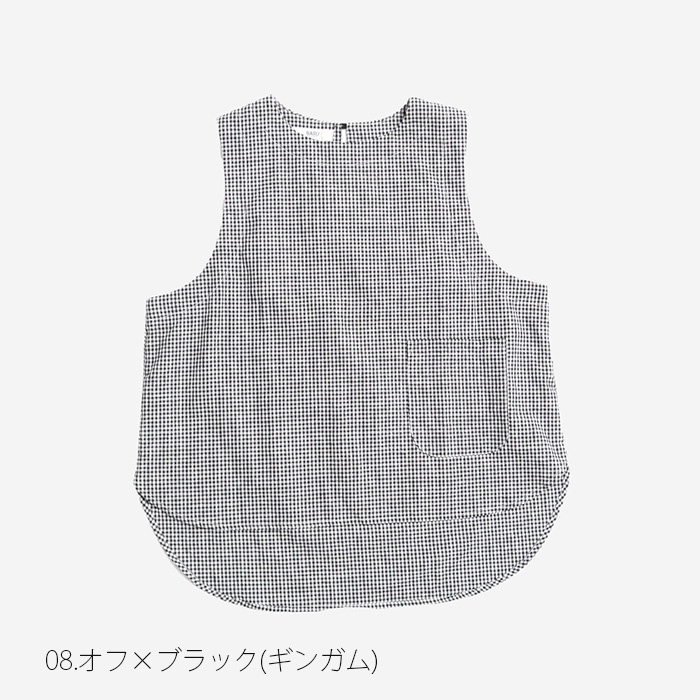 NARU(ナル) 綿麻チェック ラウンドベスト 654842BE | トップス