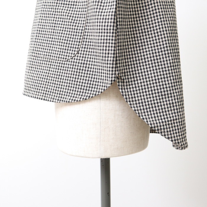 NARU(ナル) 綿麻チェック ラウンドベスト 654842BE