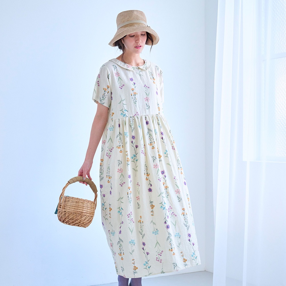 NARU(ナル) リネンコットン彩りワンピース 671820