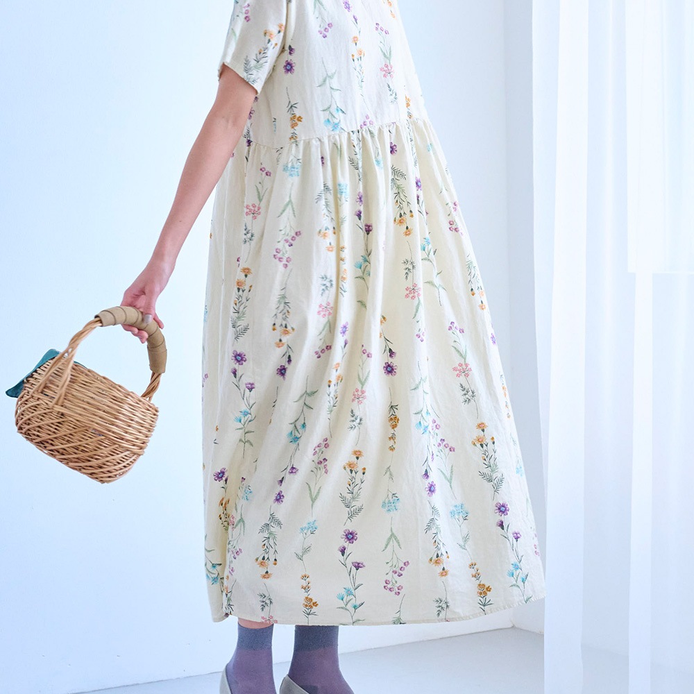 NARU(ナル) リネンコットン彩りワンピース 671820