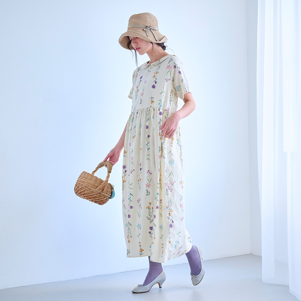 NARU(ナル) リネンコットン彩りワンピース 671820