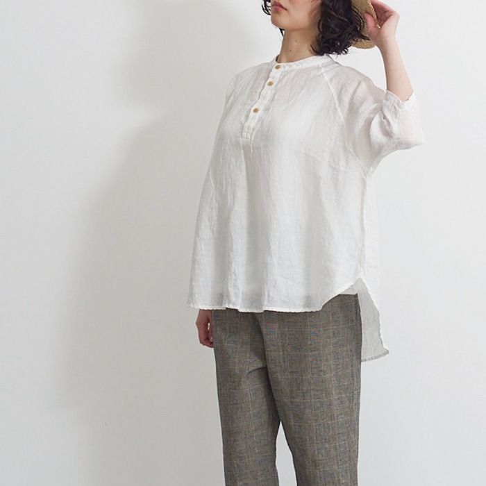 NARU(ナル) 60フレンチリネン ラグランシャツ 655857